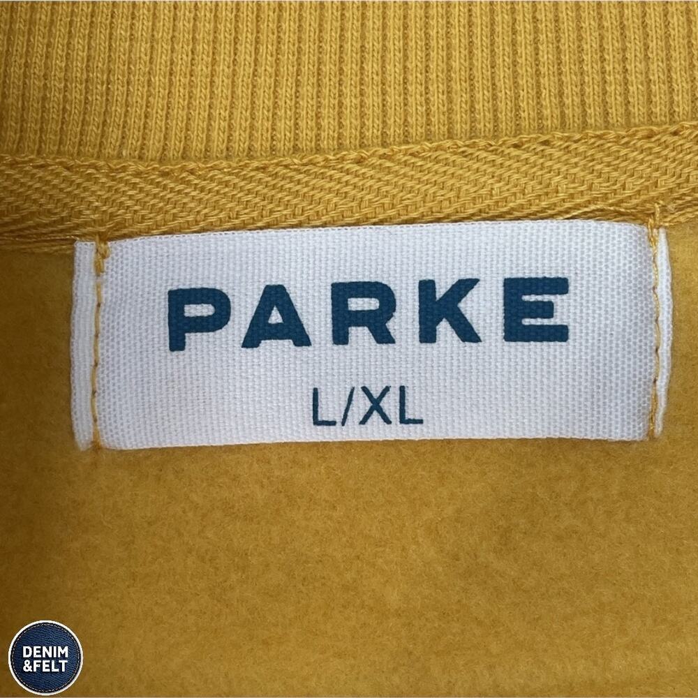 NEW PARKE Hometown Varsity Mockneck Sweatshirt Apricot White Oversized Cozy - Picture 11 of 11